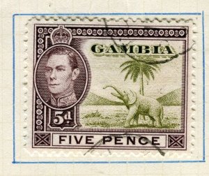 GAMBIA; 1938 early GVI pictorial issue fine used 5d. value