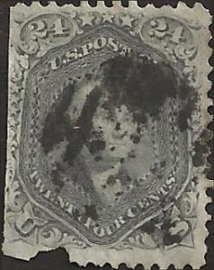 # 78a Grayish Lilac Used Fault George Washington Cat $425.00