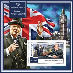 Sao Tome & Principe Military Stamps 2015 MNH Winston Churchill Big Ben 1v S/S