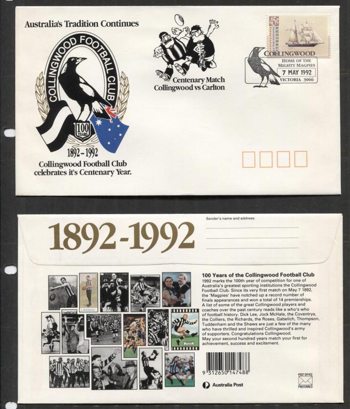 Australia - FDC - with Scott -1249 Stamp - Collingwood Centenary