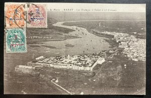 1920 French Morocco RPPC Postcard Cover To Trieste Italy Rabat Aerial View