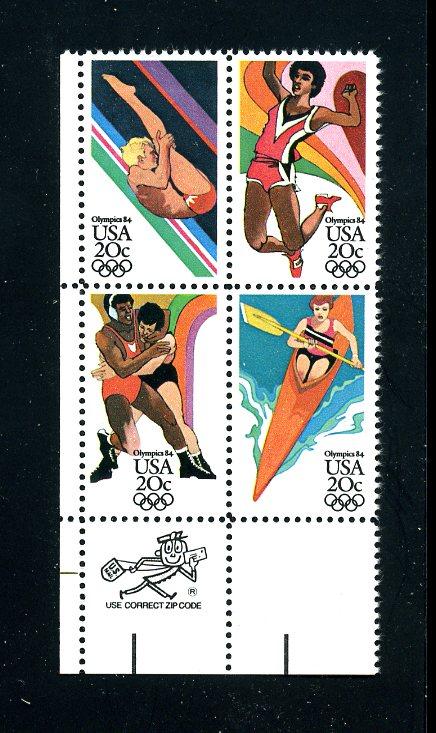 US Stamp #2082-5 MNH '84 Summer Olympics ZIP Block / 4
