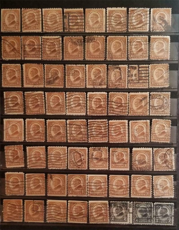 President WARREN HARDING 64 Early Stamp Lot Used F602