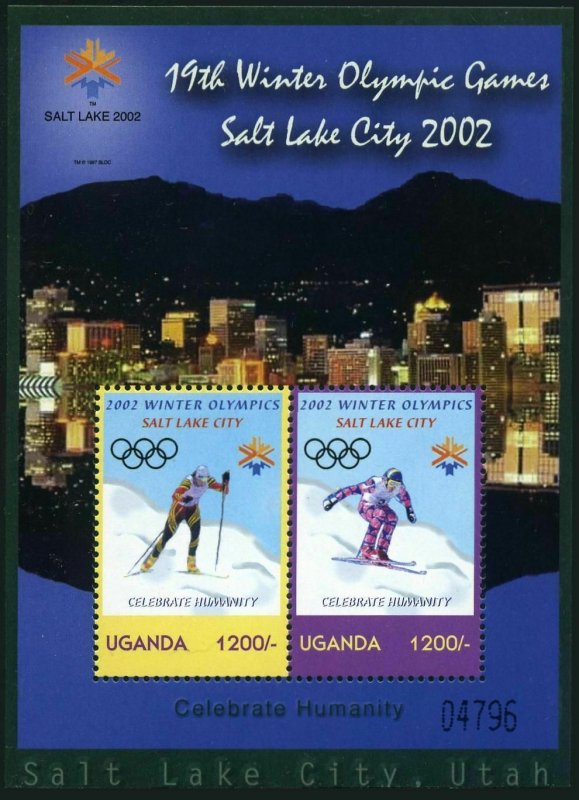 Uganda 1769a,MNH. Olympics Salt Lake City,2002.Cross-country skiing,Ski jumping. 