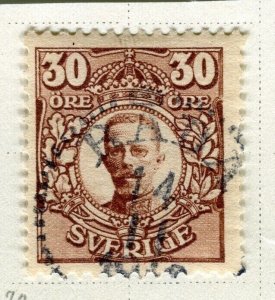 SWEDEN; 1910 early Gustav definitive issue fine used 30ore. ,