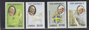 Zambia # 470-473, Pope John Paul II Visit, NH, 1/2 Cat.