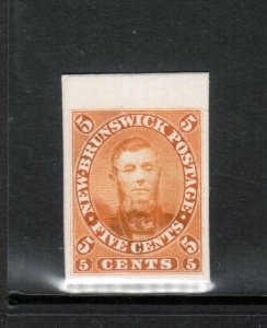 New Brunswick #5TC Extra Fine Proof In Orange India Paper On Card