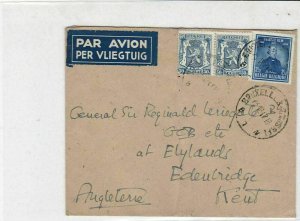 General Sir Francis Reginald Wingate 1947 Airmail Belgium Stamps Cover refR17350