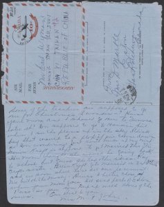 1966 #A28 10c Leaf Over Plane Air Letter Eston SASK to Taiwan