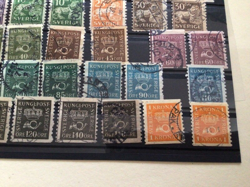 Sweden 1920 to 1921  used stamps A12937