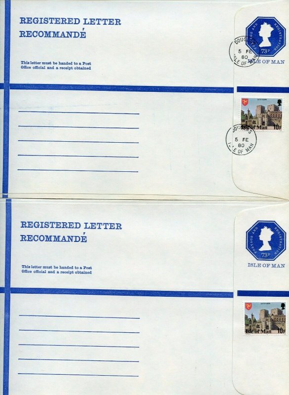 ISLE OF MAN  LOT  OFFICIAL REGISTERED LETTER POSTAL ENVELOPES ETC MINT & USED 