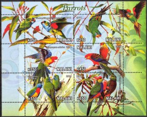 Malawi 2011 Birds (10) Parrots MNH Cinderella !