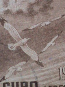 ​CUBA-LARGE PICTORIAL CUBA BIRDS ON VERY OLD CUBA USED STAMP-VERY FINE