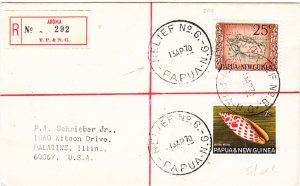 PAPUA NEW GUINEA Registered cover postmarked   Relief No.6ºto USAº