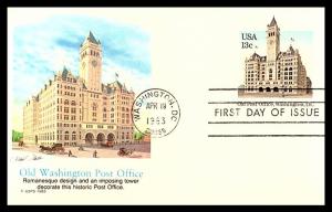 #UX99 Old Washington Post Office  -Post Card - Fleetwood Cachet 18EV