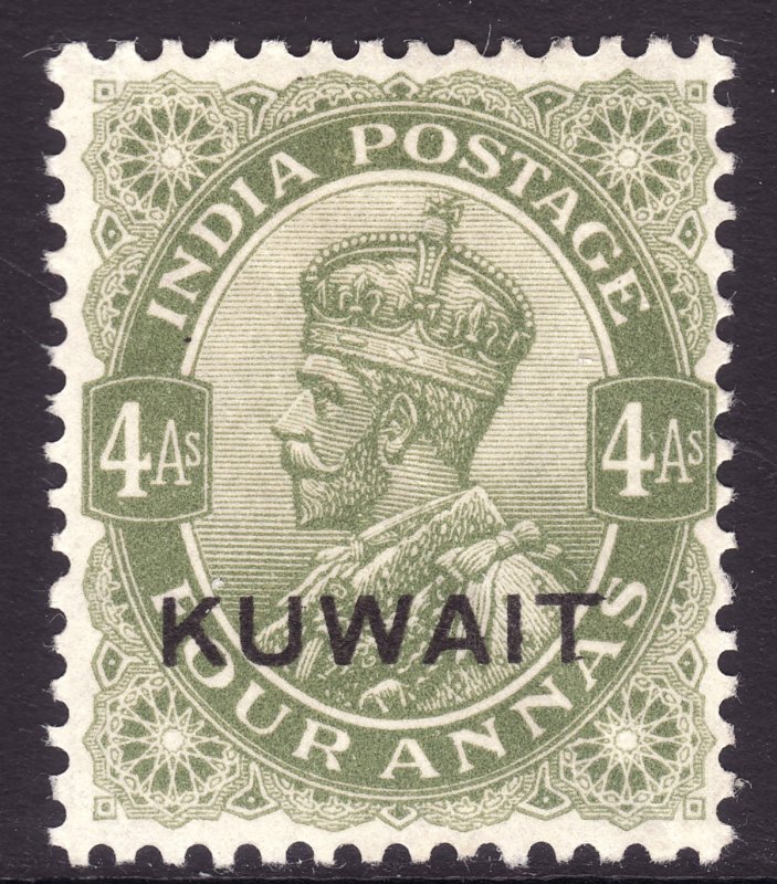 1934 British Kuwait KGV 4 Anna issue MMH Sc# 27 Wmk 196 CV $17.50