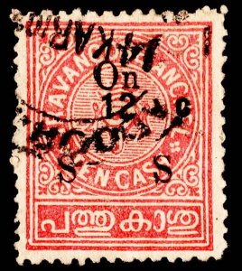 India States Scott Travancore O40 Used.