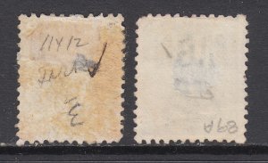 New South Wales Sc 89, 89a, used. 1890 2½p Australia, inverted watermarks F-VF