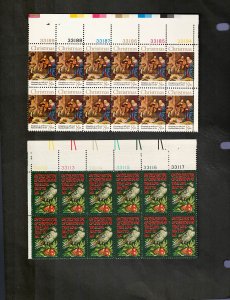 Scott # 1444, 1445, MNH, Plate Blocks, CV = $ 3.60, Lot 250199-20