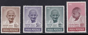 India Stamps #203-6 VLH - 10R has a hinge thin - read desc
