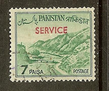 Pakistan, Scott #O80, 7p Khyber Pass Overprinted SERVICE, Used