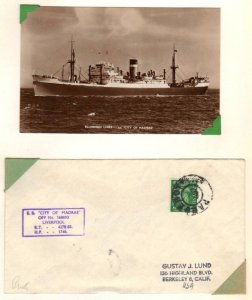 UK GB 1952 PAQUEBOT COVER ON S.S. CITY OF MADRAS TO BERK