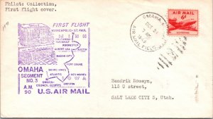 FFC 1949 Airmail RT CAM #90 Seg #3 - Omaha, Neb To Minneapolis, Minn - J3415