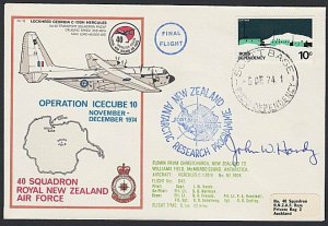 NEW ZEALAND ROSS DEPENDENCY 1974 signed flight cover ex Scott Base.........H719