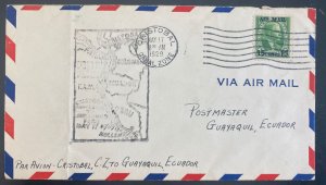 1929 Cristobal Canal Zone First Flight Airmail Cover FFC To Guayaquil Ecuador