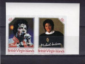 British Virgin Islands 1985 Michael Jackson Unissue IMPERFORATED  55c Pair MNH