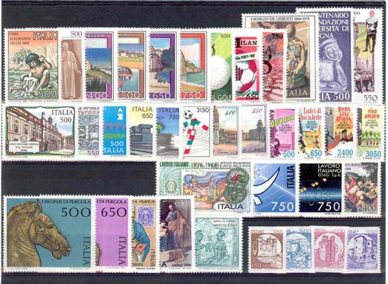 1988 - ITALY - YEAR COMPLETE SET - SC#1729-1761 MNH VF **