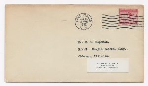 US 716 2c Winter Olympics (1932) single on FDC No Cachet ECV $12.50