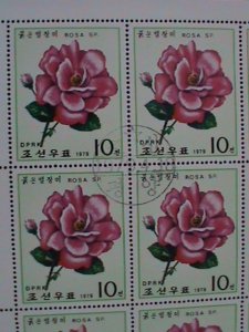 ​KOREA-1979-SC#1792-LOVELY  RED STAR ROSES-CTO-SHEET VF-VERY-HARD TO FIND-RARE