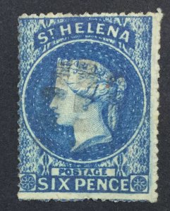 MOMEN: ST HELENA SG #2a ROUGH 1861 USED £140 LOT #225512-5170