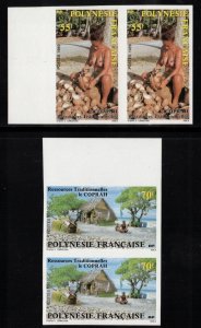 FRENCH POLYNESIA 1989 Copra Industry; Imperf Pairs Scott 505-06, MNH