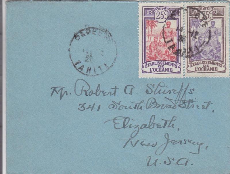 1926, Tahiti, French Polynesia to Elizabeth, NJ (24471)