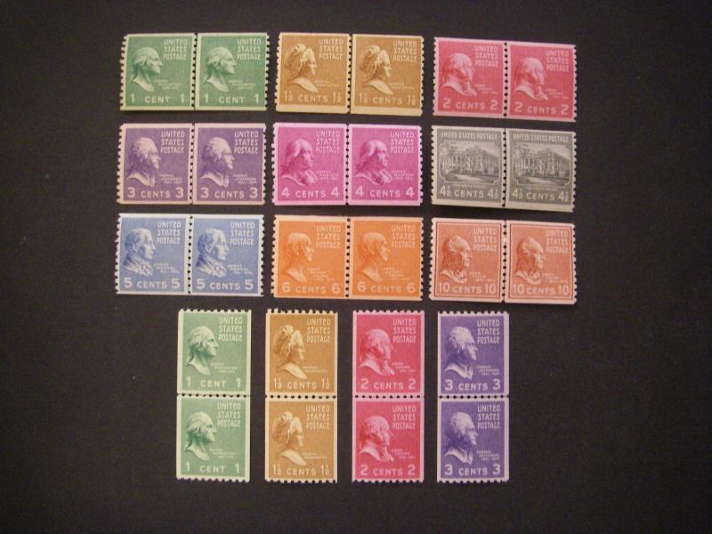 PREXIE LINE PAIRs COMPLETE, Scott 839 - 851, BEAUTIFUL MNH GROUP