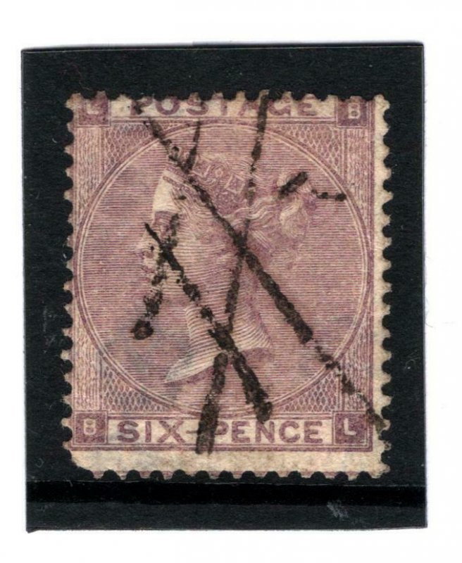 GB 6d Lilac Plate 3 Cancelled Two Stirkes of 1s Accountancy Mark c1862 1139