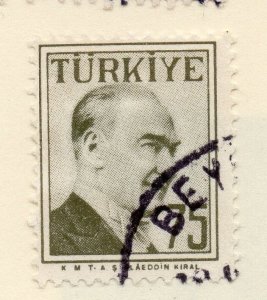 Turkey 1957 Early Issue Fine Used 75k. 093064