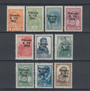 1941 German Occupation Estland Pernau Mi 1/10  MNH