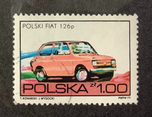 Poland 1973  Scott 2013 used - 1Zł, Polish vehicles, car, Polski Fiat 126p