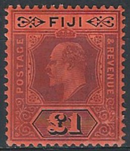 1912 Fiji Edoardo VII £1 purple and black-red MNH SG n. 124