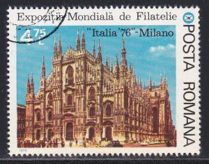 Romania # 2658, Milan Cathedral, Italia '76 Philatelic Exh. Used CTO 1/2 Cat.