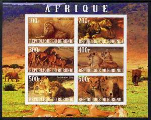 Burundi 2009 African Animals #1 imperf sheetlet containin...