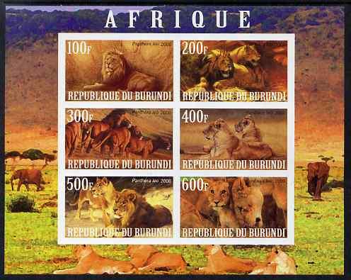 Burundi 2009 African Animals #1 imperf sheetlet containin...
