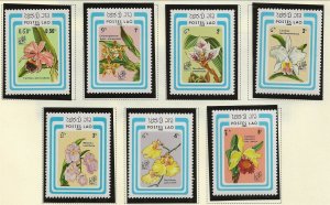 LAOS Sc 637-44 NH issue of 1985 - SET+S/S - FLOWERS