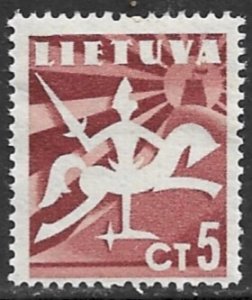 LITHUANIA 1940 5c WHITE KNIGHT Pictorial Sc 317 MH