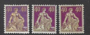 Switzerland SC#136 hr, 136a-137 Mint  F-VF SCV$43.00...Nice Stamps!