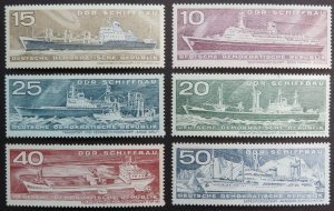 HuskyStamps ~ Germany DDR #1318-1323, set of 6, MNH, Ships, 6 pictures