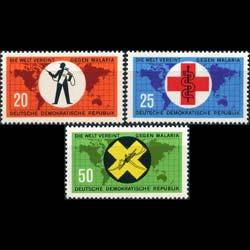 DDR 1963 - Scott# 638-40 WHO Malaria Set of 3 NH